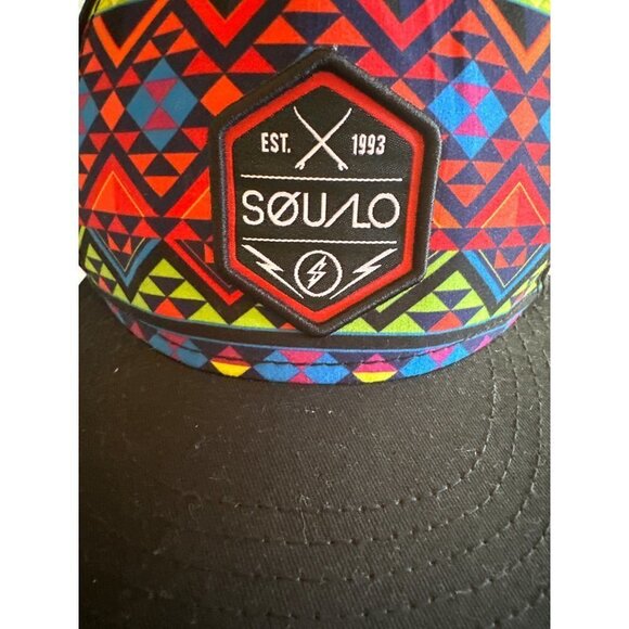Sou/Lo Multi Color Aztec Print Black Adjustable Hat Cap - Picture 2 of 8